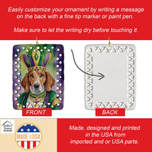 Load image into Gallery viewer, English Foxhound King of Mardi Gras Porcelain Ornament