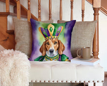 Load image into Gallery viewer, English Foxhound King of Mardi Gras Throw Pillow - 14x14 Decorative Pillow – Art for Your Home &amp; Patio