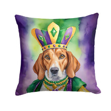 Load image into Gallery viewer, English Foxhound King of Mardi Gras Throw Pillow - 14x14 Decorative Pillow – Art for Your Home &amp; Patio