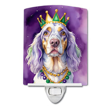 Load image into Gallery viewer, English Setter King of Mardi Gras Ceramic Night Light