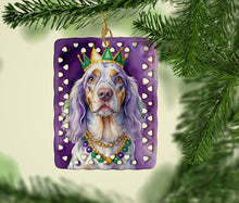 Load image into Gallery viewer, English Setter King of Mardi Gras Porcelain Ornament