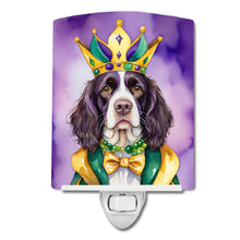 Load image into Gallery viewer, English Springer Spaniel King of Mardi Gras Ceramic Night Light
