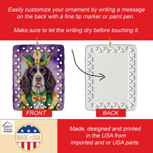 Load image into Gallery viewer, English Springer Spaniel King of Mardi Gras Porcelain Ornament