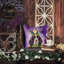Load image into Gallery viewer, English Springer Spaniel King of Mardi Gras Throw Pillow