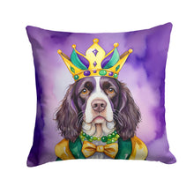 Load image into Gallery viewer, English Springer Spaniel King of Mardi Gras Throw Pillow