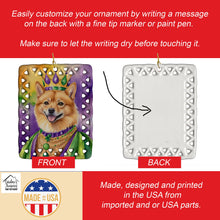 Load image into Gallery viewer, Finnish Spitz King of Mardi Gras Porcelain Ornament