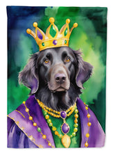Load image into Gallery viewer, Flat-Coated Retriever King of Mardi Gras House Flag
