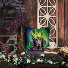 Load image into Gallery viewer, Flat-Coated Retriever King of Mardi Gras Throw Pillow - 14x14 Decorative Pillow – Art for Your Home &amp; Patio