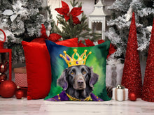 Load image into Gallery viewer, Flat-Coated Retriever King of Mardi Gras Throw Pillow