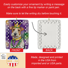 Load image into Gallery viewer, Fox Terrier King of Mardi Gras Porcelain Ornament