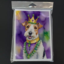 Load image into Gallery viewer, Fox Terrier King of Mardi Gras Greeting Cards - Blank Note Cards – 8-Pack of Artist-Designed Cards with Envelopes