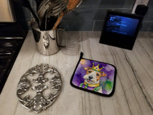 Load image into Gallery viewer, Fox Terrier King of Mardi Gras Pot Holders - Set of 2 Decorative Kitchen Helpers | Made in the USA