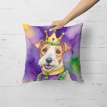 Load image into Gallery viewer, Fox Terrier King of Mardi Gras Throw Pillow