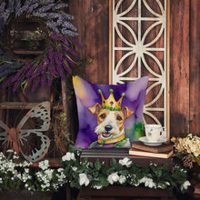 Load image into Gallery viewer, Fox Terrier King of Mardi Gras Throw Pillow