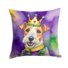 Load image into Gallery viewer, Fox Terrier King of Mardi Gras Throw Pillow