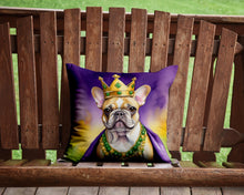 Load image into Gallery viewer, French Bulldog King of Mardi Gras Throw Pillow - 14x14 Decorative Pillow – Art for Your Home &amp; Patio