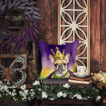 Load image into Gallery viewer, French Bulldog King of Mardi Gras Throw Pillow - 14x14 Decorative Pillow – Art for Your Home &amp; Patio