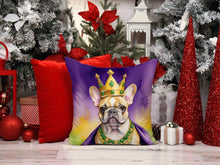 Load image into Gallery viewer, French Bulldog King of Mardi Gras Throw Pillow - 14x14 Decorative Pillow – Art for Your Home &amp; Patio