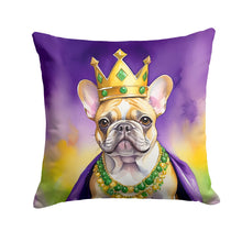 Load image into Gallery viewer, French Bulldog King of Mardi Gras Throw Pillow - 14x14 Decorative Pillow – Art for Your Home &amp; Patio