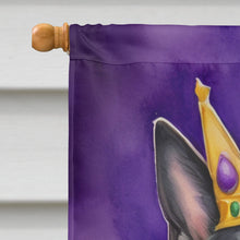 Load image into Gallery viewer, Black German Shepherd King of Mardi Gras House Flag