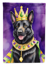 Load image into Gallery viewer, Black German Shepherd King of Mardi Gras House Flag