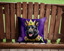 Load image into Gallery viewer, Black German Shepherd King of Mardi Gras Throw Pillow - 14x14 Decorative Pillow – Art for Your Home &amp; Patio