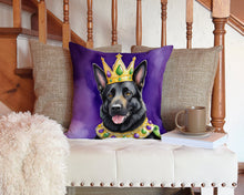 Load image into Gallery viewer, Black German Shepherd King of Mardi Gras Throw Pillow - 14x14 Decorative Pillow – Art for Your Home &amp; Patio
