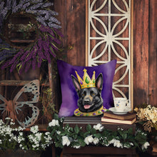 Load image into Gallery viewer, Black German Shepherd King of Mardi Gras Throw Pillow - 14x14 Decorative Pillow – Art for Your Home &amp; Patio