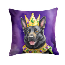 Load image into Gallery viewer, Black German Shepherd King of Mardi Gras Throw Pillow - 14x14 Decorative Pillow – Art for Your Home &amp; Patio