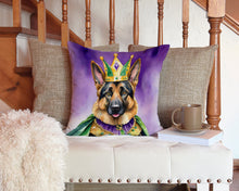 Load image into Gallery viewer, German Shepherd King of Mardi Gras Throw Pillow - 14x14 Decorative Pillow – Art for Your Home &amp; Patio