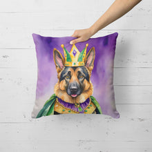 Load image into Gallery viewer, German Shepherd King of Mardi Gras Throw Pillow