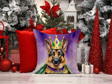 Load image into Gallery viewer, German Shepherd King of Mardi Gras Throw Pillow