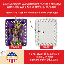 Load image into Gallery viewer, German Shorthaired Pointer King of Mardi Gras Porcelain Ornament