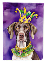 Load image into Gallery viewer, German Shorthaired Pointer King of Mardi Gras Garden Flag - Vibrant Dog-Themed Yard Decor by Caroline's Treasures