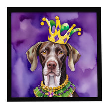 Load image into Gallery viewer, German Shorthaired Pointer King of Mardi Gras Framed Metal Print