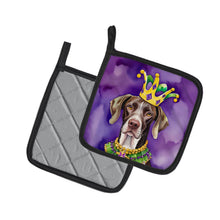 Load image into Gallery viewer, German Shorthaired Pointer King of Mardi Gras Pot Holders - Set of 2 Decorative Kitchen Helpers | Made in the USA