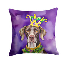 Load image into Gallery viewer, German Shorthaired Pointer King of Mardi Gras Throw Pillow - 14x14 Decorative Pillow – Art for Your Home &amp; Patio