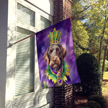 Load image into Gallery viewer, German Wirehaired Pointer King of Mardi Gras House Flag