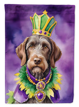 Load image into Gallery viewer, German Wirehaired Pointer King of Mardi Gras House Flag