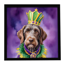 Load image into Gallery viewer, German Wirehaired Pointer King of Mardi Gras Framed Metal Print