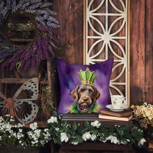 Load image into Gallery viewer, German Wirehaired Pointer King of Mardi Gras Throw Pillow