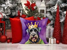 Load image into Gallery viewer, Giant Schnauzer King of Mardi Gras Throw Pillow - 14x14 Decorative Pillow – Art for Your Home &amp; Patio