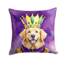 Load image into Gallery viewer, Golden Retriever King of Mardi Gras Throw Pillow - 14x14 Decorative Pillow – Art for Your Home &amp; Patio