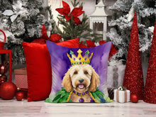 Load image into Gallery viewer, Goldendoodle King of Mardi Gras Throw Pillow - 14x14 Decorative Pillow – Art for Your Home &amp; Patio