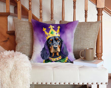 Load image into Gallery viewer, Gordon Setter King of Mardi Gras Throw Pillow - 14x14 Decorative Pillow – Art for Your Home &amp; Patio
