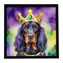 Load image into Gallery viewer, Gordon Setter King of Mardi Gras Framed Metal Print