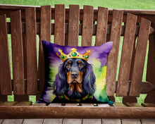 Load image into Gallery viewer, Gordon Setter King of Mardi Gras Throw Pillow - 14x14 Decorative Pillow – Art for Your Home &amp; Patio