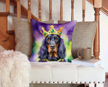 Load image into Gallery viewer, Gordon Setter King of Mardi Gras Throw Pillow - 14x14 Decorative Pillow – Art for Your Home &amp; Patio