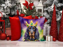 Load image into Gallery viewer, Gordon Setter King of Mardi Gras Throw Pillow - 14x14 Decorative Pillow – Art for Your Home &amp; Patio