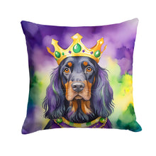 Load image into Gallery viewer, Gordon Setter King of Mardi Gras Throw Pillow - 14x14 Decorative Pillow – Art for Your Home &amp; Patio